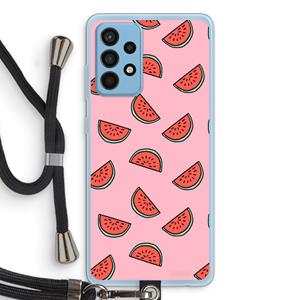 CaseCompany Watermeloen: Samsung Galaxy A52 Transparant Hoesje met koord