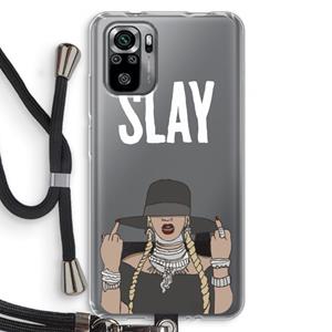 CaseCompany Slay All Day: Xiaomi Redmi Note 10S Transparant Hoesje met koord