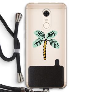 CaseCompany Palmboom: Xiaomi Redmi 5 Transparant Hoesje met koord