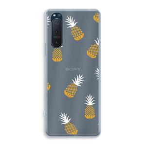 CaseCompany Ananasjes: Sony Xperia 5 II Transparant Hoesje