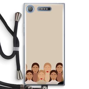 CaseCompany Girls girls girls: Sony Xperia XZ1 Transparant Hoesje met koord