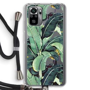 CaseCompany Bananenbladeren: Xiaomi Redmi Note 10S Transparant Hoesje met koord