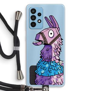 CaseCompany Lama: Samsung Galaxy A52 Transparant Hoesje met koord