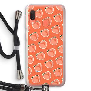 CaseCompany Just peachy: Samsung Galaxy A20e Transparant Hoesje met koord