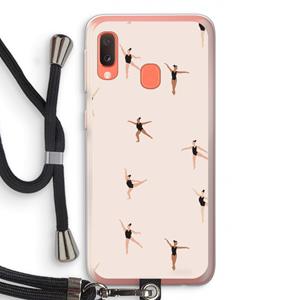 CaseCompany Dancing #1: Samsung Galaxy A20e Transparant Hoesje met koord