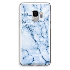 CaseCompany Blauw marmer: Samsung Galaxy S9 Transparant Hoesje