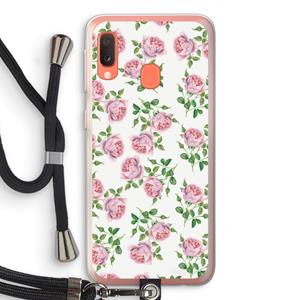 CaseCompany Kleine roosjes: Samsung Galaxy A20e Transparant Hoesje met koord