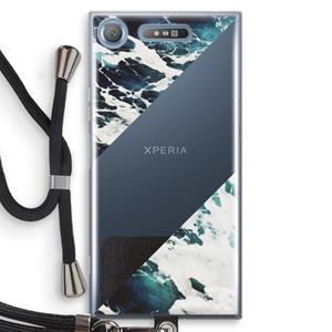 CaseCompany Golven: Sony Xperia XZ1 Transparant Hoesje met koord