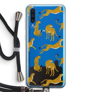 CaseCompany Luipaard: Samsung Galaxy A50 Transparant Hoesje met koord