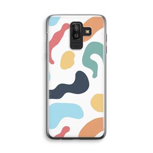 CaseCompany Memphis Shapes Blue: Samsung Galaxy J8 (2018) Transparant Hoesje