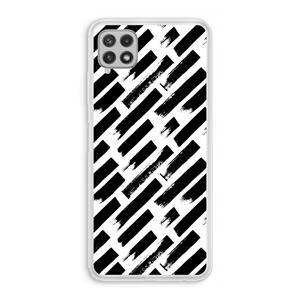 CaseCompany Zwarte vegen: Samsung Galaxy A22 4G Transparant Hoesje