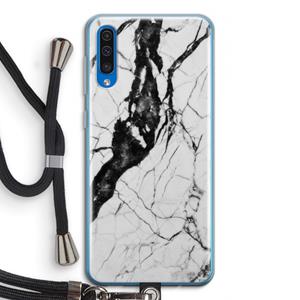 CaseCompany Witte marmer 2: Samsung Galaxy A50 Transparant Hoesje met koord