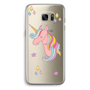 CaseCompany Roze eenhoorn: Samsung Galaxy S7 Edge Transparant Hoesje