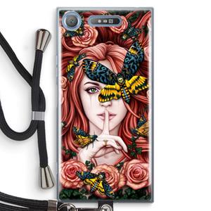 CaseCompany Lady Moth: Sony Xperia XZ1 Transparant Hoesje met koord