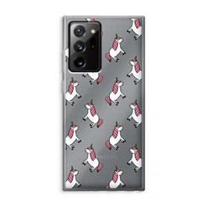 CaseCompany Eenhoorns overal: Samsung Galaxy Note 20 Ultra / Note 20 Ultra 5G Transparant Hoesje