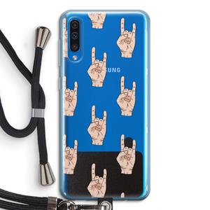 CaseCompany Rock: Samsung Galaxy A50 Transparant Hoesje met koord