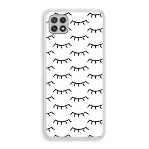 CaseCompany Wimpers: Samsung Galaxy A22 4G Transparant Hoesje
