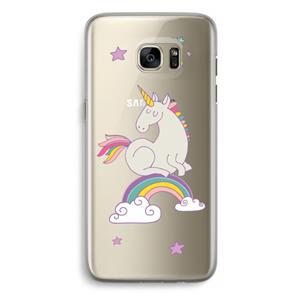 CaseCompany Regenboog eenhoorn: Samsung Galaxy S7 Edge Transparant Hoesje
