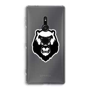 CaseCompany Angry Bear (white): Sony Xperia XZ2 Transparant Hoesje