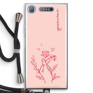 CaseCompany Giving Flowers: Sony Xperia XZ1 Transparant Hoesje met koord