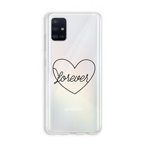 CaseCompany Forever heart black: Galaxy A51 4G Transparant Hoesje