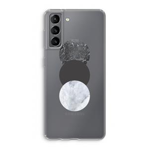 CaseCompany Marmeren cirkels: Samsung Galaxy S21 Transparant Hoesje