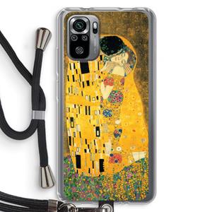 CaseCompany Der Kuss: Xiaomi Redmi Note 10S Transparant Hoesje met koord