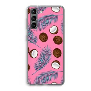 CaseCompany Kokosnoot roze: Samsung Galaxy S21 Transparant Hoesje