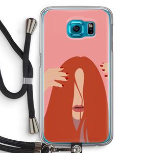 CaseCompany Woke up like this: Samsung Galaxy S6 Transparant Hoesje met koord