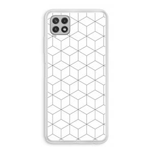 CaseCompany Zwart-witte kubussen: Samsung Galaxy A22 4G Transparant Hoesje