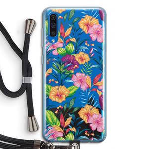 CaseCompany Tropisch 2: Samsung Galaxy A50 Transparant Hoesje met koord