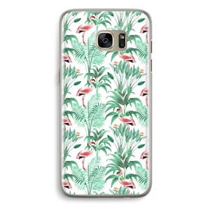 CaseCompany Flamingo bladeren: Samsung Galaxy S7 Edge Transparant Hoesje