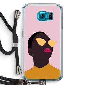CaseCompany Yellow glasses: Samsung Galaxy S6 Transparant Hoesje met koord