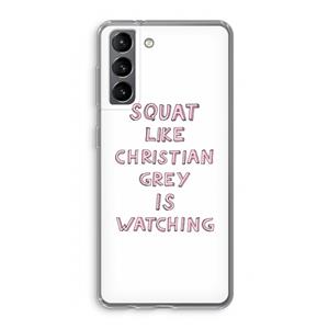 CaseCompany Christian Grey: Samsung Galaxy S21 Transparant Hoesje