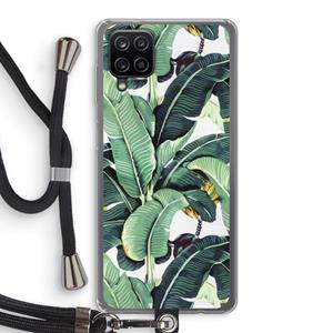 CaseCompany Bananenbladeren: Samsung Galaxy A12 Transparant Hoesje met koord