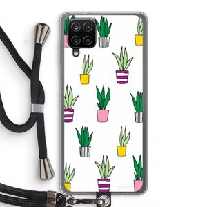 CaseCompany Sanseveria: Samsung Galaxy A12 Transparant Hoesje met koord