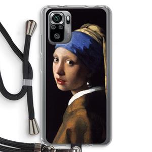 CaseCompany The Pearl Earring: Xiaomi Redmi Note 10S Transparant Hoesje met koord