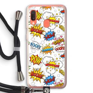 CaseCompany Pow Smack: Samsung Galaxy A20e Transparant Hoesje met koord