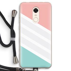 CaseCompany Strepen pastel: Xiaomi Redmi 5 Transparant Hoesje met koord