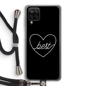 CaseCompany Best heart black: Samsung Galaxy A12 Transparant Hoesje met koord