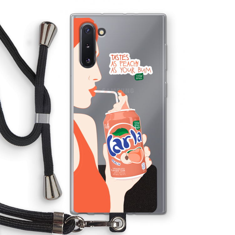 CaseCompany Peach please!: Samsung Galaxy Note 10 Transparant Hoesje met koord