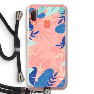 CaseCompany Tropisch: Samsung Galaxy A20e Transparant Hoesje met koord