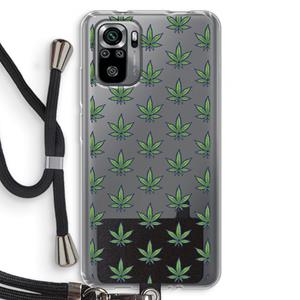CaseCompany Weed: Xiaomi Redmi Note 10S Transparant Hoesje met koord