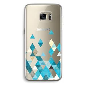 CaseCompany Gekleurde driehoekjes blauw: Samsung Galaxy S7 Edge Transparant Hoesje