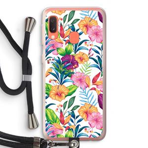 CaseCompany Tropisch 2: Samsung Galaxy A20e Transparant Hoesje met koord