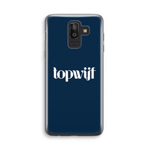 CaseCompany Topwijf Navy: Samsung Galaxy J8 (2018) Transparant Hoesje