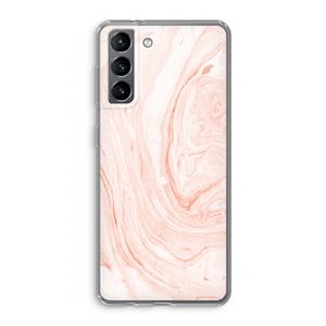 CaseCompany Peach bath: Samsung Galaxy S21 Transparant Hoesje