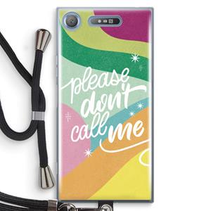 CaseCompany Don't call: Sony Xperia XZ1 Transparant Hoesje met koord