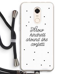 CaseCompany Confetti: Xiaomi Redmi 5 Transparant Hoesje met koord
