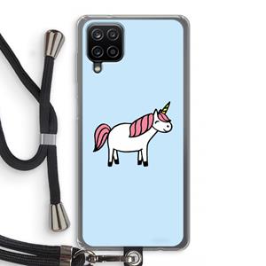 CaseCompany Eenhoorn: Samsung Galaxy A12 Transparant Hoesje met koord